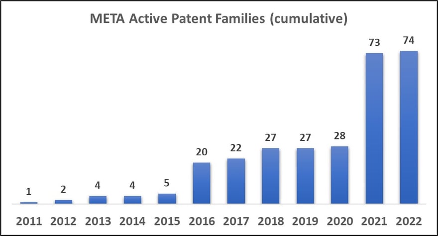 META Patent Families (cumulative)